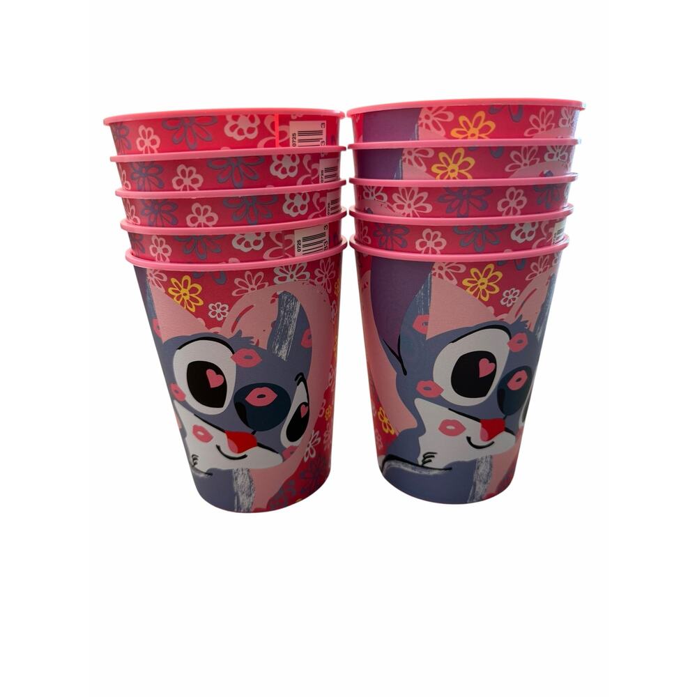 Disney Stitch Reusable Plastic Party Cups Lot of 10 BPA Free